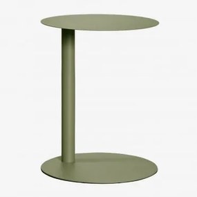 Okrągły Stolik Pomocniczy Ø40 Cm Ze Stali Nierdzewnej Yannik Intensywny Verde Olive - Sklum