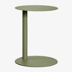 Okrągły Stolik Pomocniczy Ø40 Cm Ze Stali Yannik Intensywny Verde Olive - Sklum