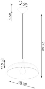 Biała okrągła lampa wisząca metalowa nad stół - 5X A641 P1-A48