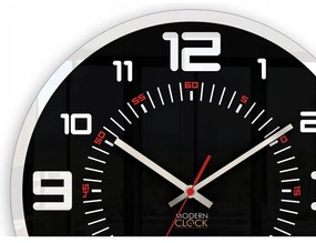 Zegar ścienny okrągły cichy klasyczny akrylowy na ścianę duże cyfry czarny