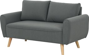 HOMCOM Dwumiejscowa Sofa, Kanapa z Tkaniny, 2 Poduszki Tylnie, Pokrycie z Sztruksu, 145 x 75 x 78 cm, Antracyt
