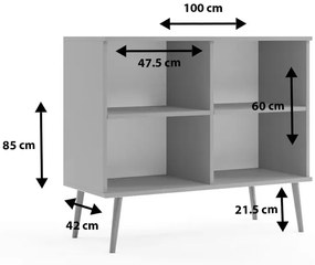 Minimalistyczna komoda na nóżkach macchiato - Tida 9X