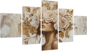 Obraz - Dziewczyna z różami (125x70 cm)