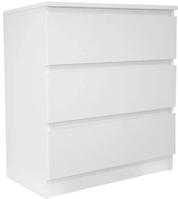 Biała minimalistyczna komoda z 3 szufladami - Glenn 5X