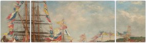 Obraz - Eugène Boudin, Festival in the Harbor of Honfleur, reprodukcje (170x50 cm)