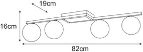 Sufitowa biała lampa z czarnym stelażem M2-B13
