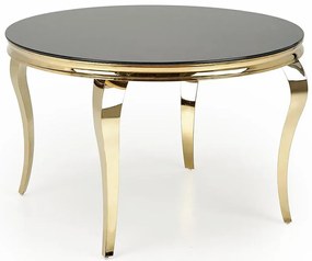 Okrągły stół w stylu glamour z czarnym szklanym blatem Z1-F45