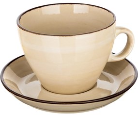 Zestaw 6 filiżanek z spodkami Palas 290 ml, kremowy
