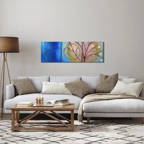 Obraz - Drzewo zakrywające słońce (z zegarem) (90x30 cm)