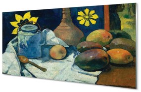 Obraz na szkle Martwa natura z dzbankiem herbaty i owocami - Paul Gauguin