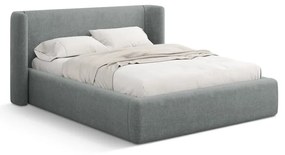 Ciemnoszare tapicerowane łóżko dwuosobowe ze schowkiem ze stelażem 160x200 cm Jason – Windsor &amp; Co Sofas
