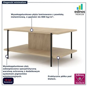 Minimalistyczna ława z półką dąb cremona S4-W30