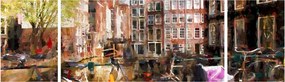 Obraz - Amsterdam, malarstwo (170x50 cm)