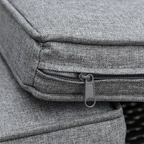 Outsunny Rattan sofa zewnętrzny trzyosobowa ogród sofa wypoczynkowa z poduszkami stal szary