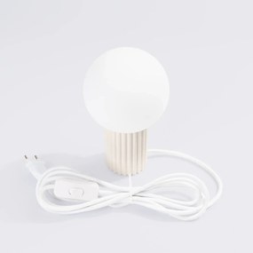 Lampa biurkowa HALO beżowa ryflowana SOLLUX  LIGHTING
