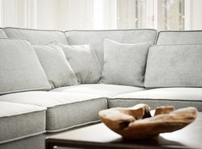 Jasnoszary narożnik z tkaniny szenilowej (prawostronny/w kształcie litery L) Kirou – Maison de Rêve