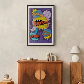 Plakat Kaboom 21x30 cm z ramą czarną z marginesem ARTGEIST B