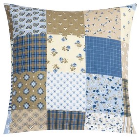 Bellatex Poduszka Adéla Patchwork niebieska, 40 x40 cm