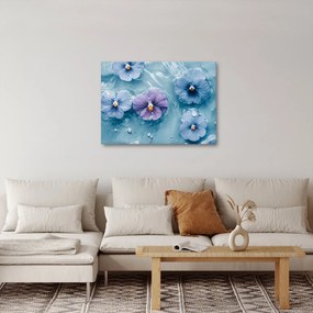 Obraz - Fiołki w wodzie (70x50 cm)