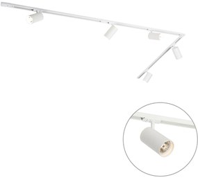 Nowoczesny system szynowy z 5 białymi reflektorami 1-fazowymi GU10 70mm - Iconic Jeana Luxe Nowoczesny Oswietlenie wewnetrzne