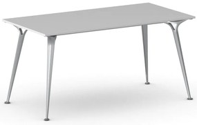 Stół konferencyjny do biura PRIMO ALFA, 160x80 cm, szaro-srebrna podstawa, szary