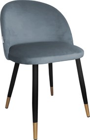 Krzesło Colin na metalowych nogach – nowoczesne i tapicerowane : Kolor nogi - Czano-złota stożek, Kolor tkaniny - VELVET - BL06, Typ siedziska - Siedzisko obrotowe 360°, Typ tkaniny - Velvet