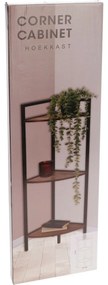 Narożna metalowa szafka 3 półki MDF, 23,5 x 23,5 x 76 cm