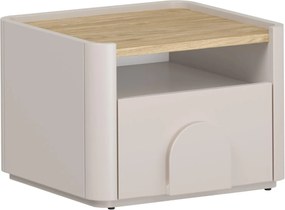 Szafka nocna Amilio z szufladą 50 cm - kaszmir / dąb olejowany / uchwyty kaszmir