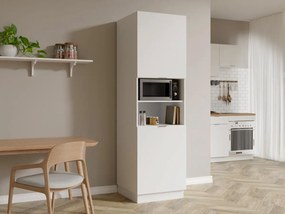 Słupek kuchenny z 2 szafkami i 2 wnękami - Biały - CARMEO