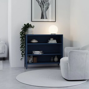 Niski regał metalowy granatowy Modern LUCA, 1000 x 900 x 350 mm