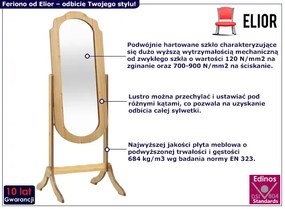 Brązowe owalne lustro na nóżkach - Feriono