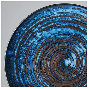 Niebieski talerz ceramiczny MIJ Copper Swirl, ø 29 cm