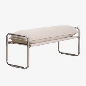Ławka Tapicerowana Matilda 110 Cm Bouclé Kolory Naturalne - Sklum