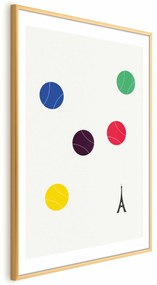 Plakat Wieża Eiffla i tenis 21x30 cm z ramą złotą z marginesem ARTGEIST B