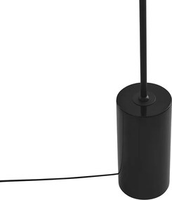 Lampa stojąca art deco czarna z dymionym szkłem - Rid