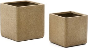 Osłonki na doniczki z imitacji kamienia zestaw 2 szt. Minoa – Kave Home