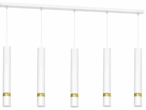 Lampa wisząca, 5 kloszy, biała/złota JOKER WHITE/GOLD 5xGU10