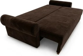 Sofa z Funkcją Spania RELON Brązowa Glamour
