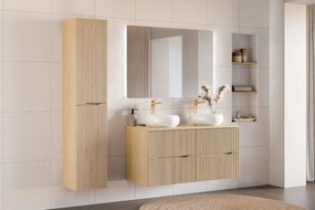 Szafka pod umywalkę NORDIC CREMONA 2S 60cm dąb cremona z umywalką nablatową WIKI COMAD