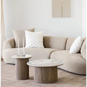 Okrągły stolik z blatem w dekorze marmuru ø 45 cm Athens – House Nordic