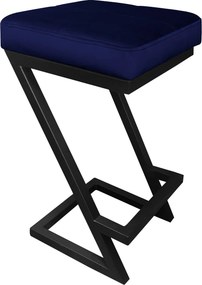 Hoker ZETA krzesło barowe tkanina Welur podstawa metalowa LOFT : Kolor Stelaża - Czarny , Kolor tkaniny - VELVET - MG16