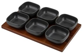 Antracytowy porcelanowy zestaw misek do serwowania 6 szt. Essentials – Ladelle