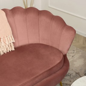 Sofa ZENDAYA Dwuosobowa Różowa Muszelka Glamour do Salonu