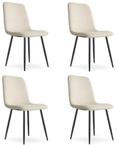 Zestaw jadalniany 1 + 4, stół CITY 110x75 cm dąb artisan + kremowe krzesło jadalniane RIFT z czarnymi nogami