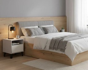 Skandynawski stolik nocny na czarnych nóżkach kaszmir + biały K8-Z49