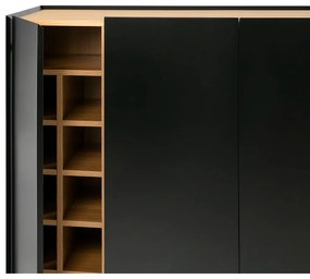 Czarna wysoka komoda w dekorze dębu 95x120 cm Arista – Teulat