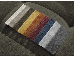 Rozkładany/ze schowkiem narożnik z tkaniny szenilowej (prawostronny/z szezlongiem) w kolorze khaki Roxelane – Bobochic Paris