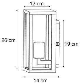 Zewnetrzna Zestaw 2 kinkietów przemysłowych czarny 26 cm IP44 - CharloisPrzemysłowy Oswietlenie zewnetrzne