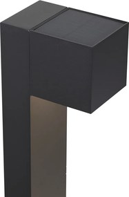 Lampa zewnętrzna czarna 65 cm z LED IP64 ze światłem ściemnianym i solarnym - Charlene