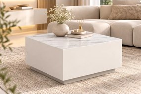 Nowoczesny stolik do salonu Sorenio z laminowanym blatem i metalową konstrukcją